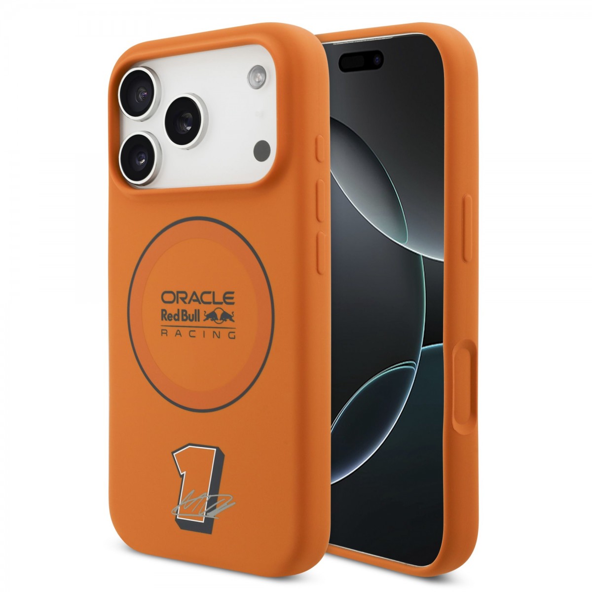 Levně Zadní kryt Red Bull Silicone Blue Ring MagSafe pro iPhone 17 Pro Orange