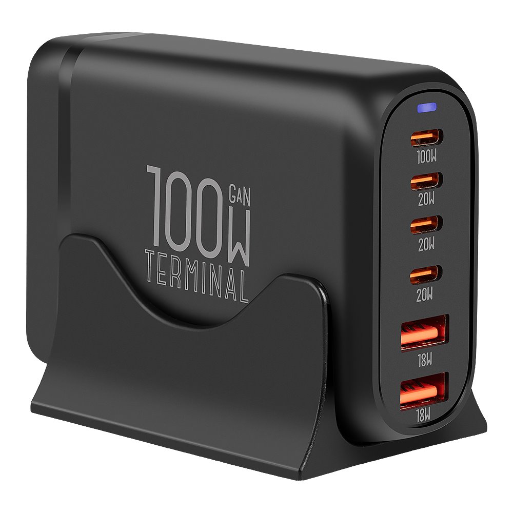 Levně Stolní nabíječka OBAL:ME Terminal GaN 4C2A 100W Black