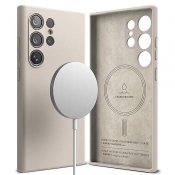 Ringke silikonové magnetické MagSafe pouzdro pro Samsung Galaxy S24 Ultra kamenné