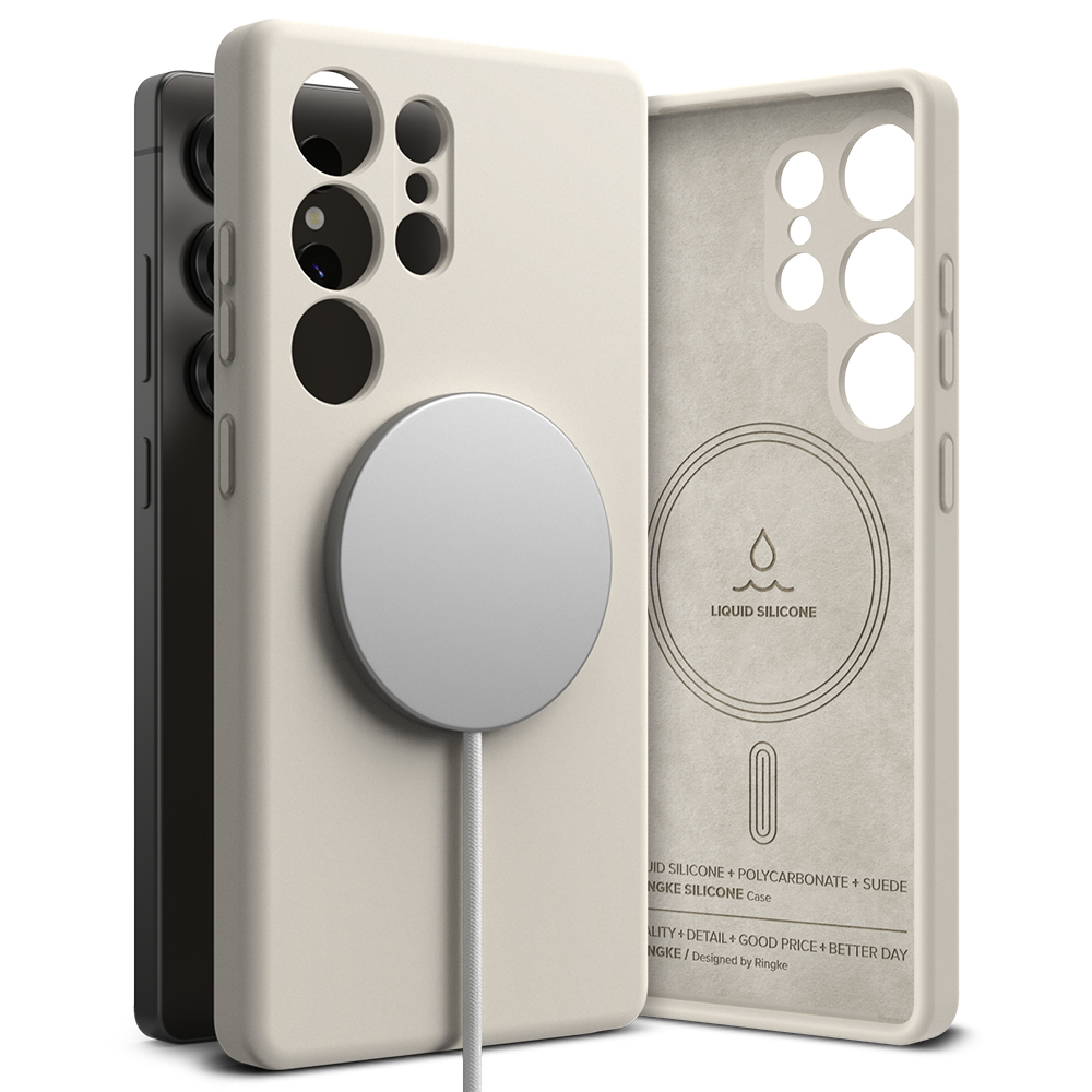 Levně Ringke silikonové magnetické MagSafe Samsung Galaxy S25 Ultra kamenné
