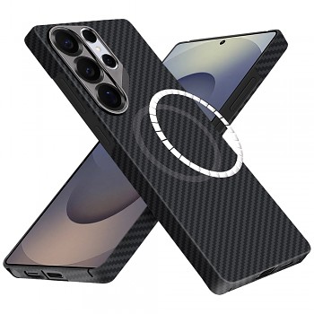 Techsuit aramid fiber magsafe kryt pro Samsung Galaxy S25 Ultra černý