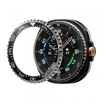Spigen Bezel Tune Pro Diver pro Samsung Galaxy Watch8 Classic nerezová ocel černá