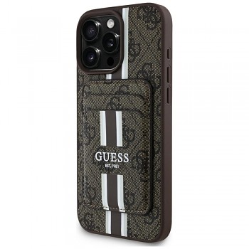 Guess cardslot 4G Stripes MagSafe iPhone 16 Pro Max hnědý