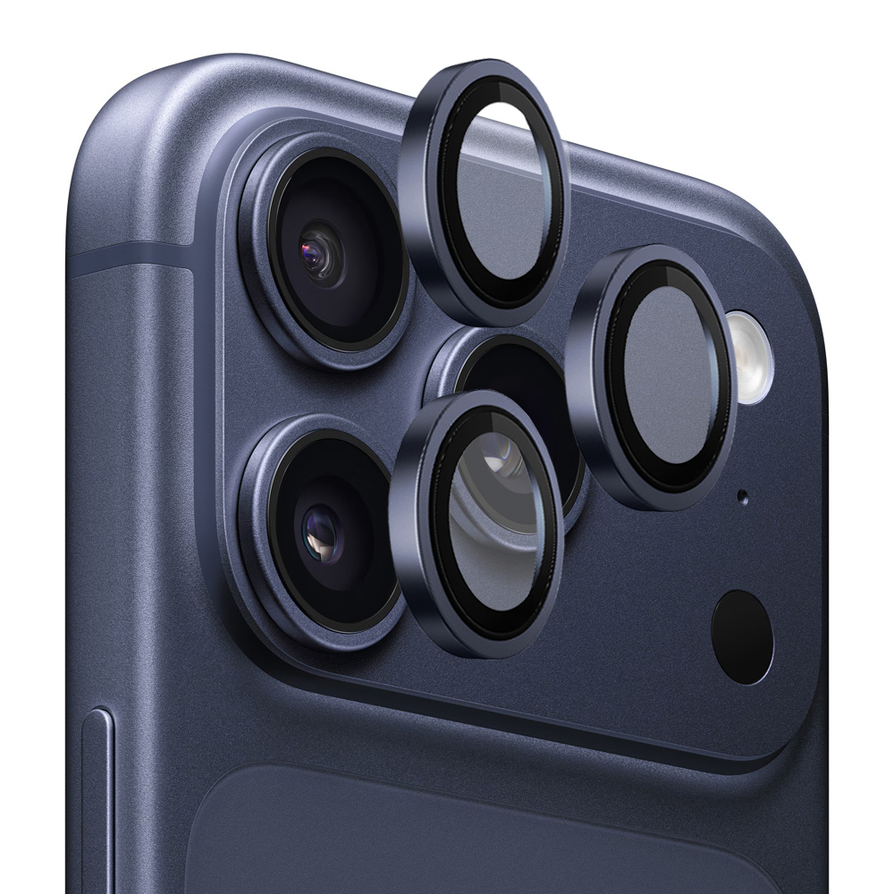 Levně Blueo kovový rámeček skla objektivu iPhone 17 Pro 17 Pro Max tmavě modrá