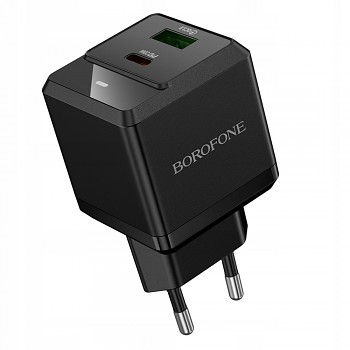 Borofone síťová nabíječka Intenso BN19 duální USB Type-C PD20W QC3.0 černá