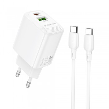 Borofone síťová nabíječka Fuente BN29 USB Type-C PD30W QC3.0 GaN bílá