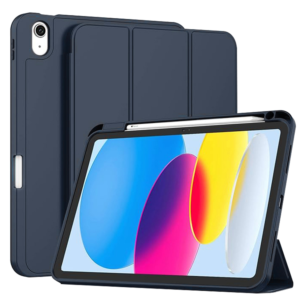 Levně Techsuit Flex Trifold s držákem na tužku iPad 10 (2022) 10.9 11 (2025) tmavě modrá