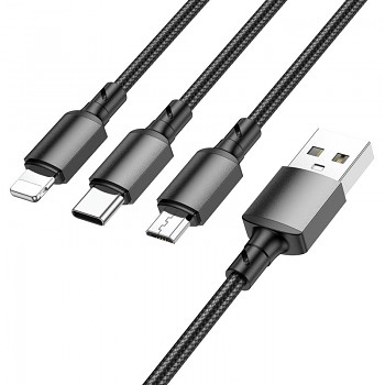 Borofone datový kabel BX72 3-in-1 univerzální 2A 1m černý