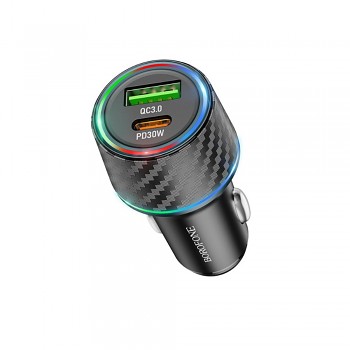 Borofone nabíječka do auta Brilliant BZ21 USB Type-C PD30W QC3.0 48W černá