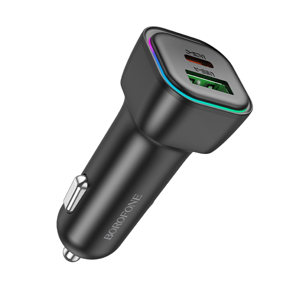 Levně Borofone autonabíječka Trophie BZ28A 1x USB 1x Type-C 30W LED černá