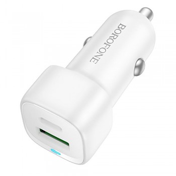 Borofone autonabíječka Cloud BZ34B Type-C USB PD20W QC3.0 38W ABS bílá