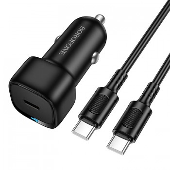 Borofone Cloud (BZ34A) autonabíječka s Type-C kabelem PD20W černá