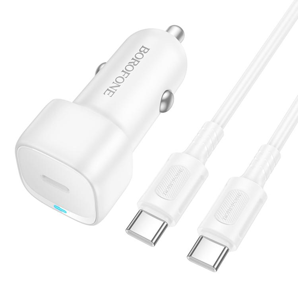 Borofone autonabíječka Cloud BZ34A s kabelem Type-C PD20W bílá