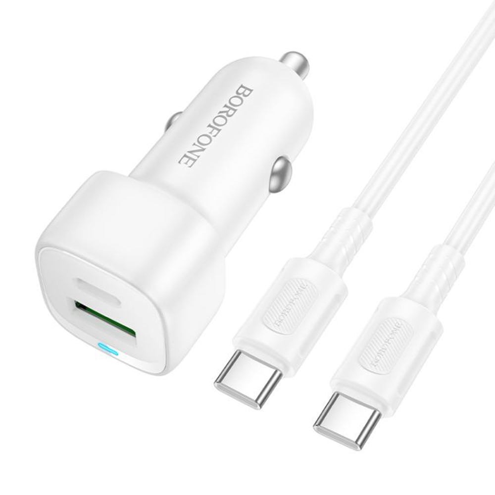 Levně Borofone autonabíječka Cloud BZ34B PD20W QC3.0 38W duální port bílá
