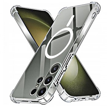 Techsuit Shockproof Clear Silicone MagSafe Samsung Galaxy S23 Ultra čirý