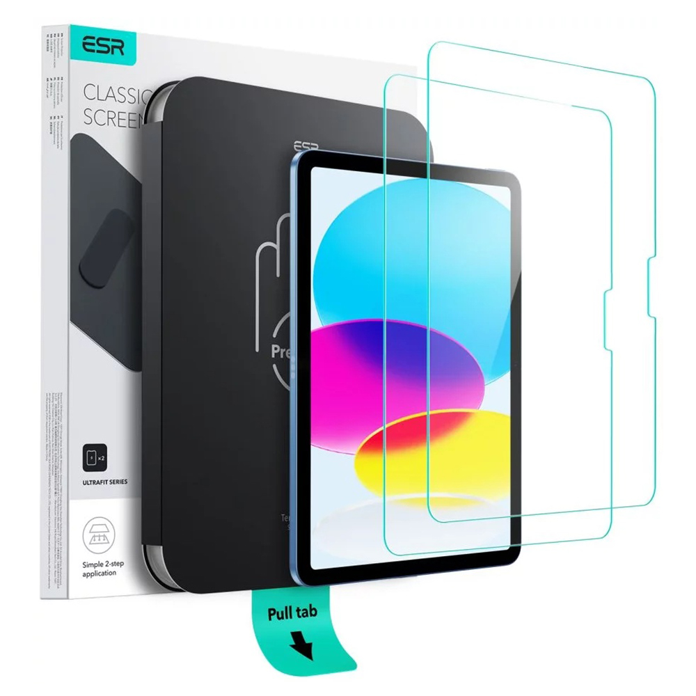 ESR UltraFit Tray ochranné sklo (2 ks) pro iPad 10 (2022) 10.9 11 (2025) čiré