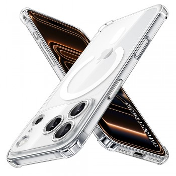 Techsuit Shockproof Clear Silicone MagSafe iPhone 17 Pro Max čirý