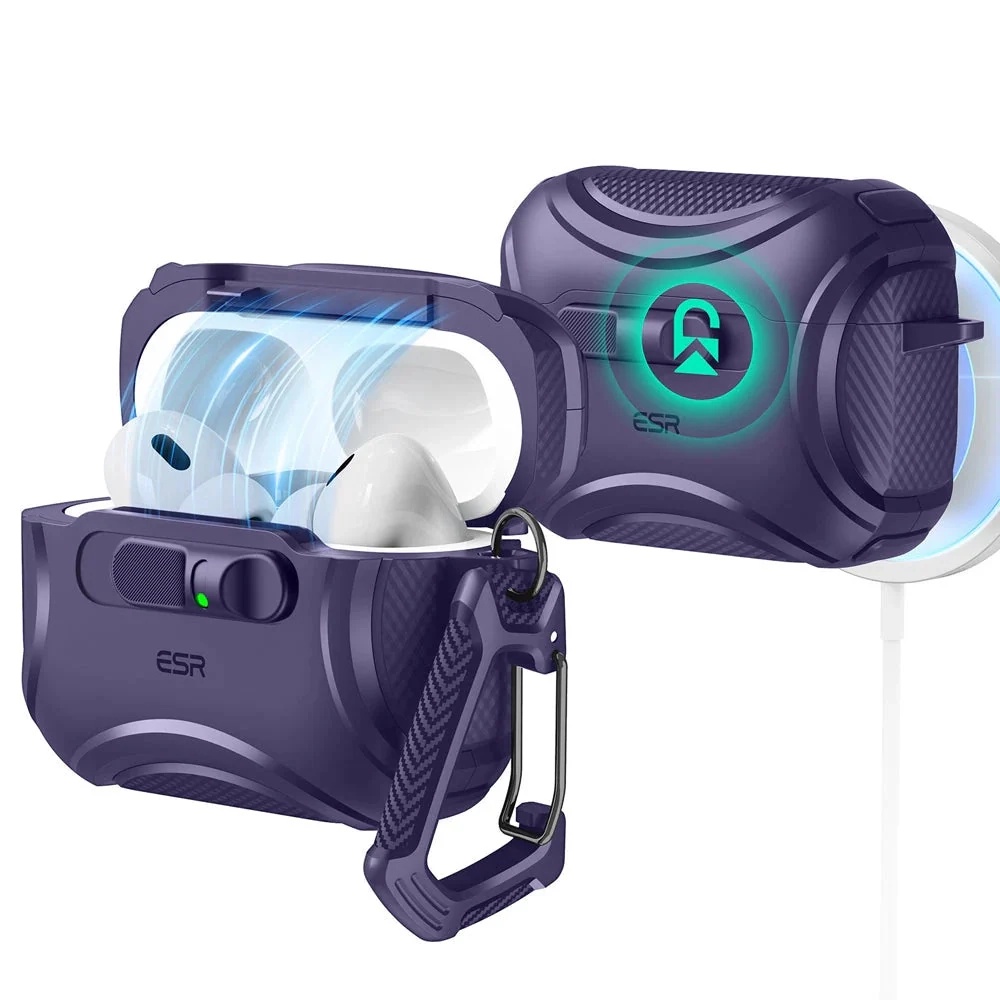 ESR Cyber FlickLock HaloLock pro Apple AirPods Pro 3 fialové