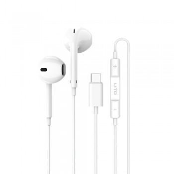 Lito LF01T drátová sluchátka USB-C stereo s HD mikrofonem bílá