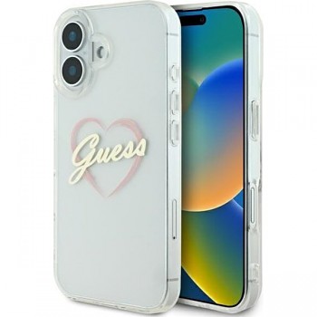 Guess hardcase IML Heart pro iPhone 16 Plus čirý