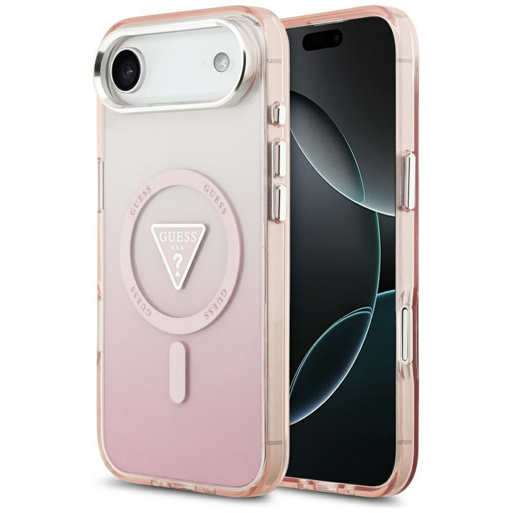 Levně Guess IML Gradient Triangle Logo MagSafe pro iPhone 17 Air růžový