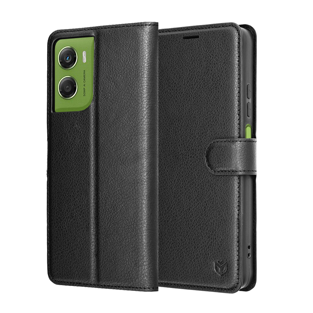 Levně Techsuit kožené pouzdro Folio Motorola Moto G06 černé