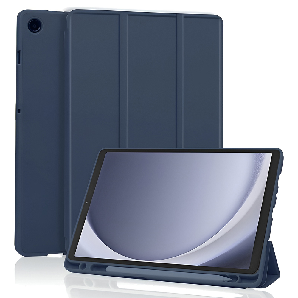 Levně Techsuit Flex Trifold s držákem na tužku Samsung Galaxy Tab A11 / A9 tmavě modrý