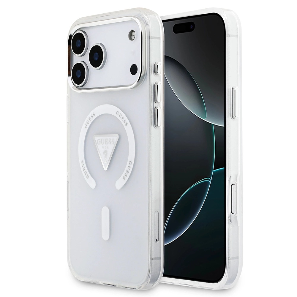 Levně Guess IML Gradient Triangle Logo MagSafe iPhone 17 Pro Max čirý