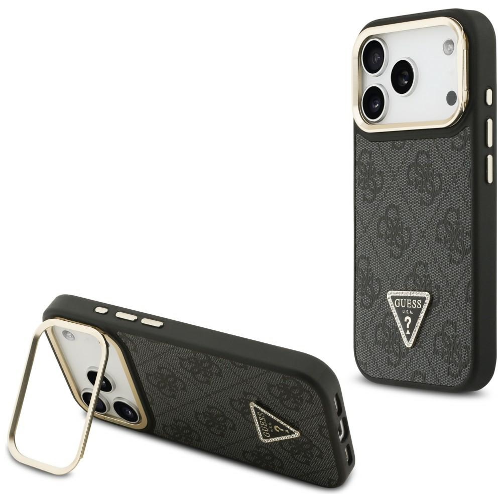 Levně Guess Hardcase 4G Triangle Logo MagSafe s podstavcem iPhone 17 Pro černý