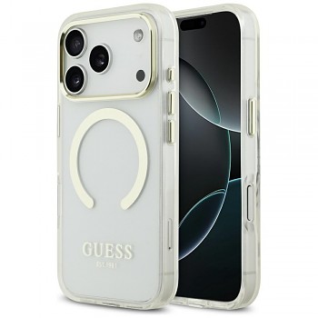 Guess Metal Outline MagSafe pro iPhone 17 Pro zlatý
