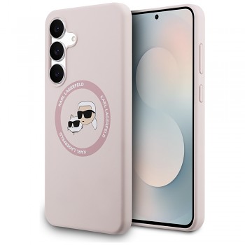 Karl Lagerfeld silikonové KC Heads MagSafe Samsung Galaxy S25 FE růžové
