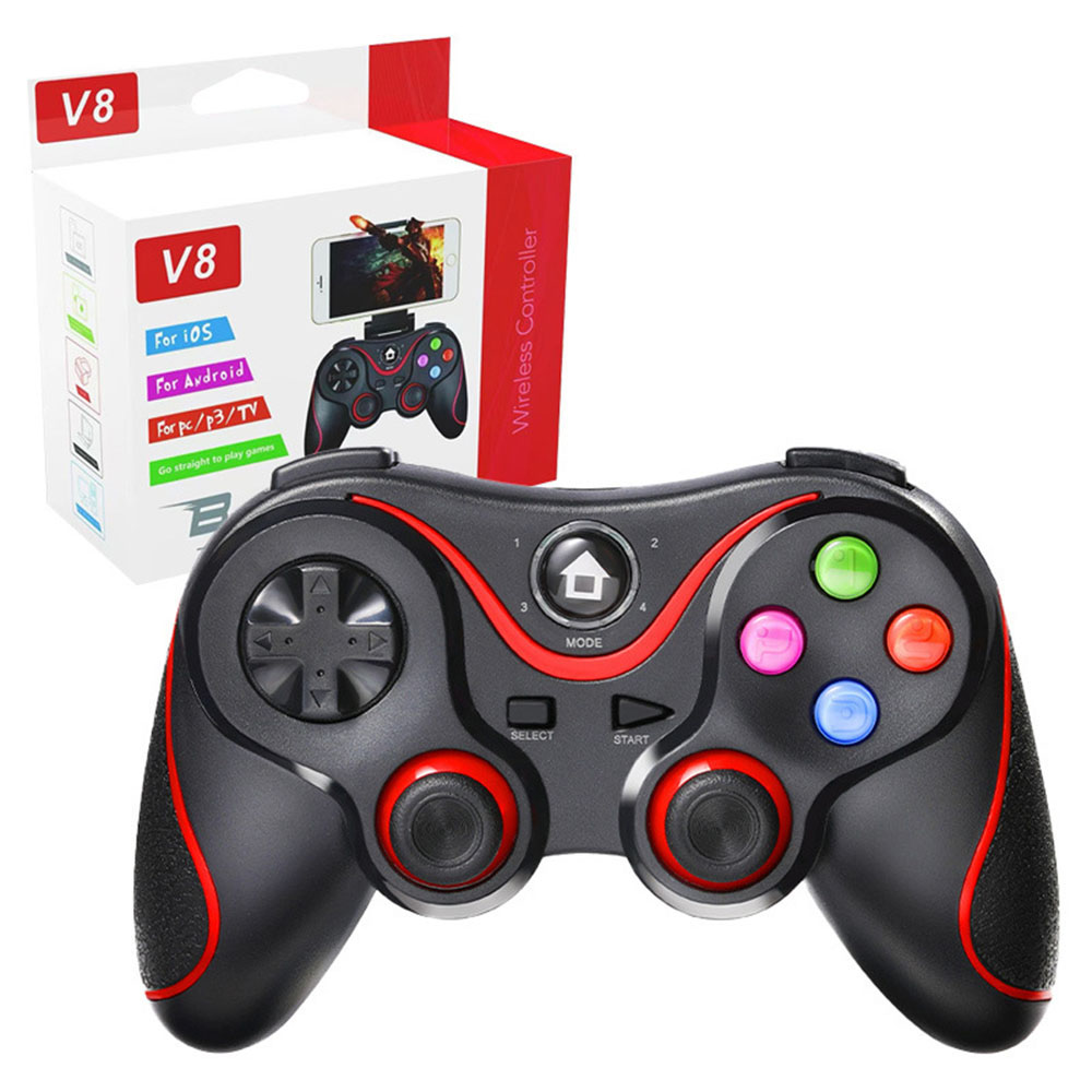 Techsuit – bezdrátový ovladač (V8) – Bluetooth V4.0, 2.4G, 400mAh – červený