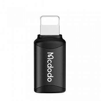 Mcdodo - OTG adaptér (OT-7680) - Type-C na Lightning, hliníková slitina, nabíjení a synchronizace dat, 3A - černá