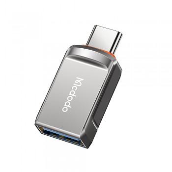 Mcdodo – OTG adaptér (OT-8730) – USB na Type-C, slitina zinku, 5,0 Gbps – tmavě šedá