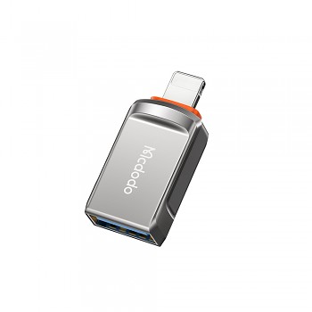 Mcdodo - OTG adaptér (OT-8600) - USB3.0 na Lightning, slitina zinku, 5.0Gbps - tmavě šedá