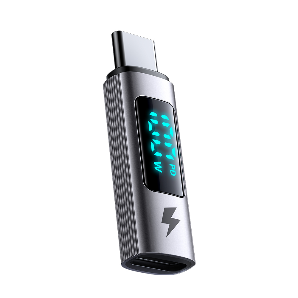 Mcdodo - OTG adaptér řady Wales (OT-6090) - USB-C na USB-C, PD100W, 5A, nabíjení a synchronizace dat, digitální displej - černý