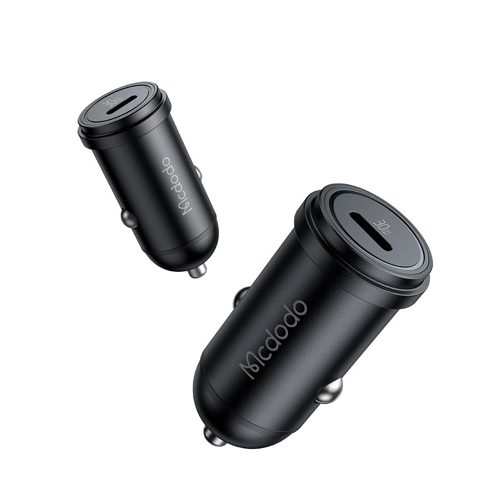 Mcdodo - nabíječka do auta Obsidian Series (CC-7491) - Type-C, PD30W, Smart IC, mini velikost, 1,2m - černá