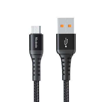 Mcdodo – datový kabel (CA-2281) – USB na micro-USB, nylonové opletení, hliníková slitina, QC4.0/3.0, 1m – černý