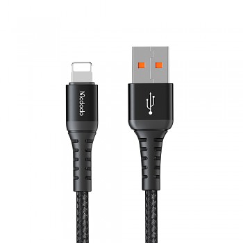 Mcdodo – datový kabel (CA-2261) – USB na Lightning, nylonové opletení, hliníková slitina, 3A, 1m – černý