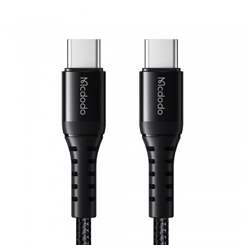 Mcdodo – datový kabel (CA-5641) – USB-C na USB-C, nylonové opletení, hliníková slitina, PD60W, 1m – černý