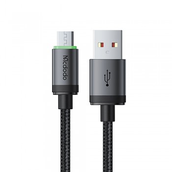 Mcdodo – datový kabel (CA-3990) – USB na micro-USB, nylonové opletení, hliníková slitina, QC4.0, 1m – černý