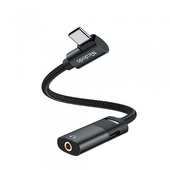Mcdodo - audio adaptér (CA-1880) - USB-C na USB-C, 3,5mm, nabíjení PD60W + přehrávání hudby + funkce volání, 0,1m - černý