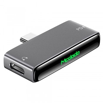 Mcdodo – audio adaptér (CA-7670) – USB-C na 2x USB-C, rychlé nabíjení PD60W, Hi-Res, DAC čip, podpora funkce volání – černý