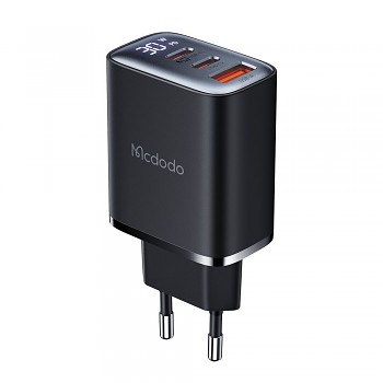 Mcdodo - nástěnná nabíječka (CH-2180) - 2x USB-C, 1x USB-A, 30W, rychlonabíječka, digitální displej - černá