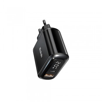 Mcdodo - nástěnná nabíječka Chocolate Series (CH-7170) - USB-C/A, 20W, digitální displej, PD + QC - černá