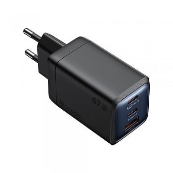 Mcdodo - nástěnná nabíječka Gana Mini Series (CH-0970) - 2x USB-C, 1x USB-A, 67W, technologie GaN - černá