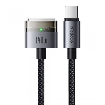 Mcdodo - magnetický kabel (CA-2070) - USB-C na MagSafe 3, 140W, LED indikátor, 2m - černý