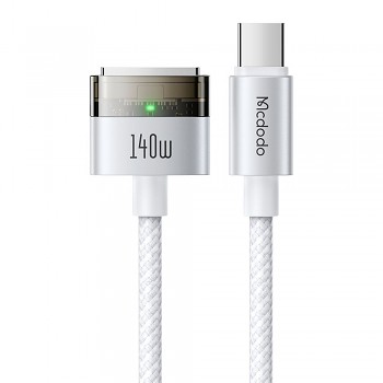Mcdodo - magnetický kabel (CA-2071) - USB-C na MagSafe 3, 140W, LED indikátor, 2m - bílý