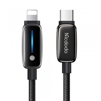 Mcdodo – datový kabel (CA-0050) – s automatickou úpravou jasu, USB-C na Lightning, 36W, 1,2m – černý