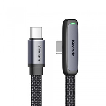 Mcdodo – datový kabel (CA-3360) – USB-C na USB-C, 90stupňový design, 65W, LED indikátor, 1,2m – černý